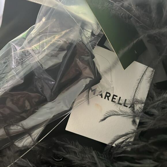 Marcella Lira $490 Black Strapless Dress with removable ostrich feathers Size 2 - Picture 8 of 9